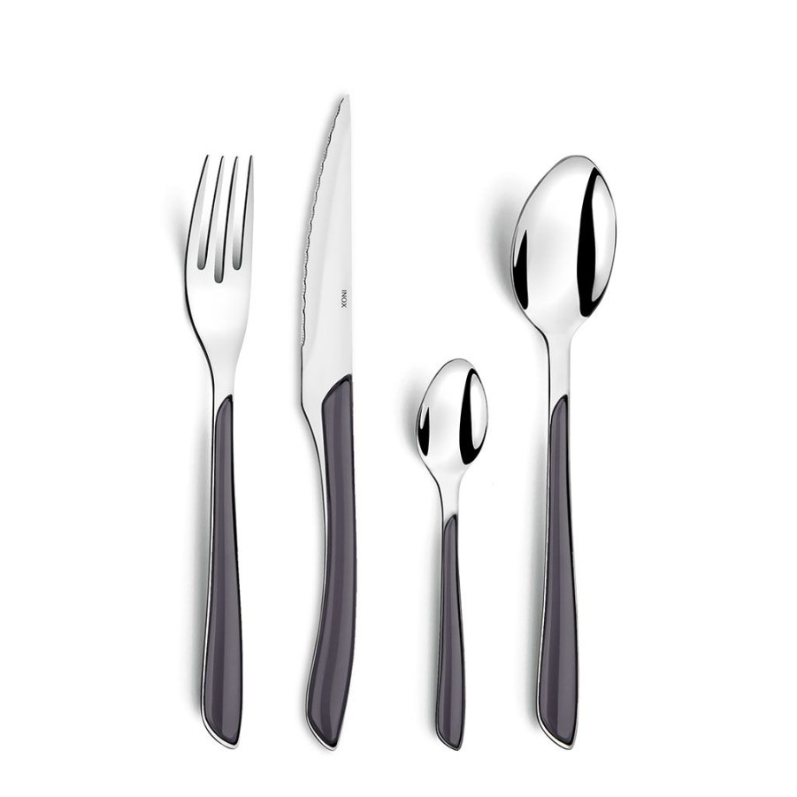 Arts De La Table Fabrique De Styles Menageres | Menagere 24 Pieces Acier Et Gris - Eclat