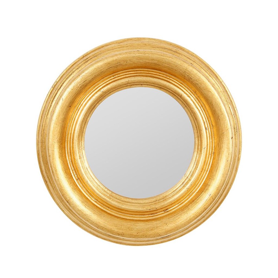 Deco Fabrique De Styles | Miroir Rond Dore D26Cm - Drachma