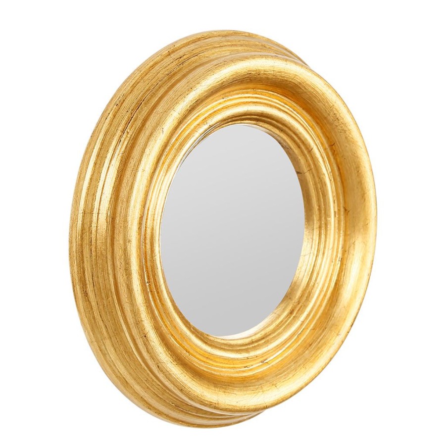 Deco Fabrique De Styles | Miroir Rond Dore D26Cm - Drachma