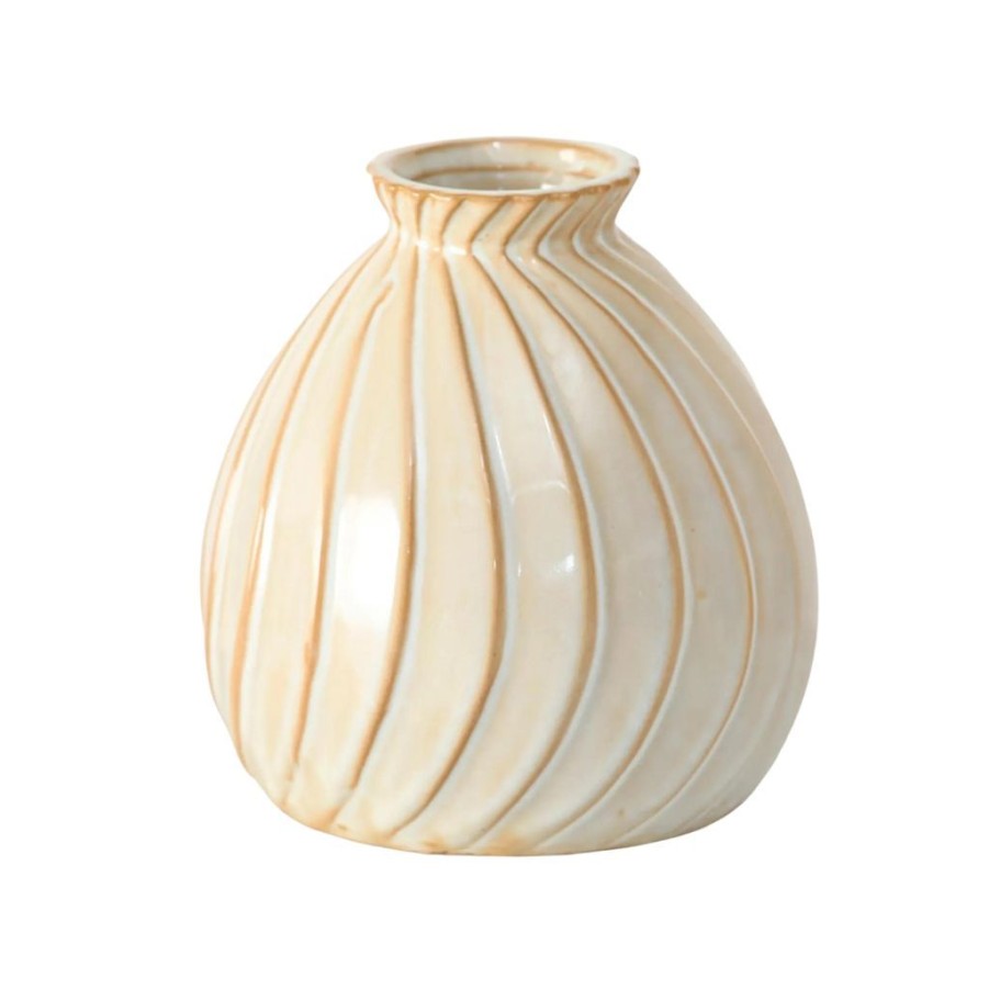 Deco Fabrique De Styles Vases Et Soliflores | Vase Zalina Creme D11Cm