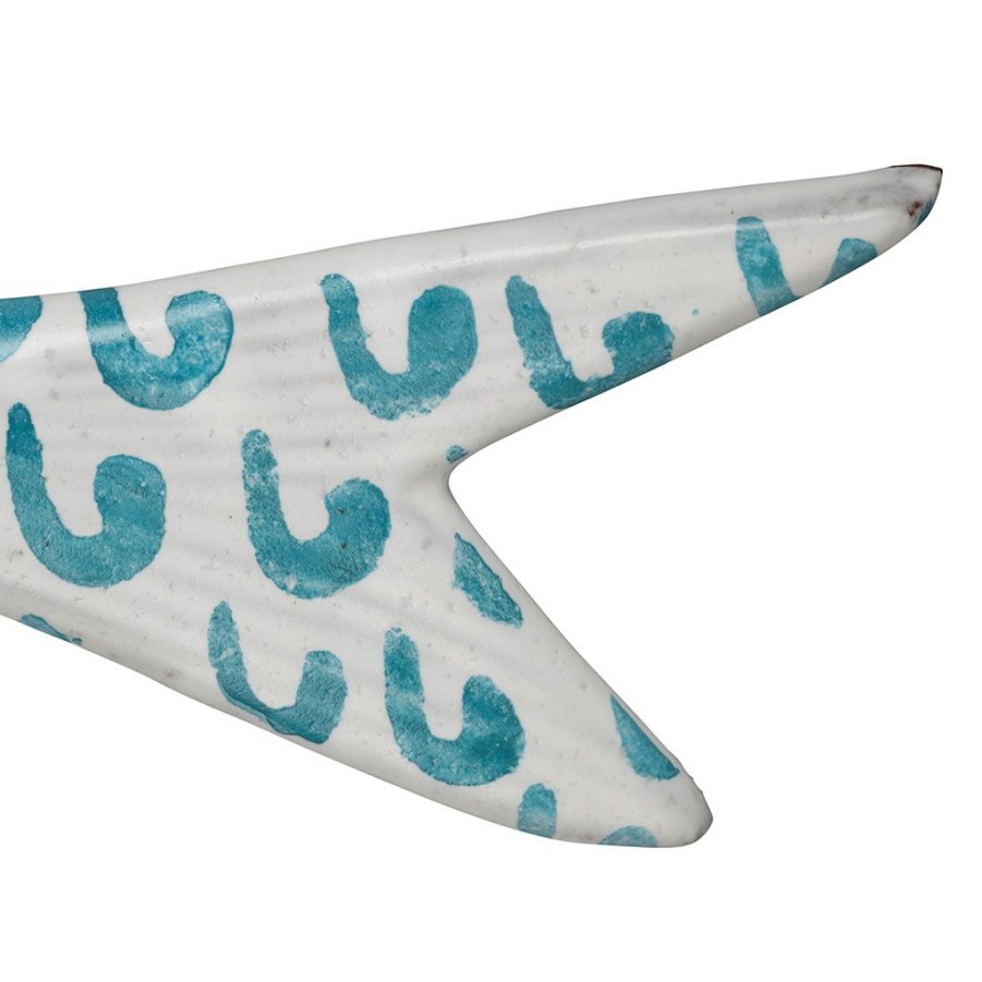 Deco Fabrique De Styles Petits Objets Deco | Poisson Turquoise 26X8.5Cm En Terre Cuite - Corfou