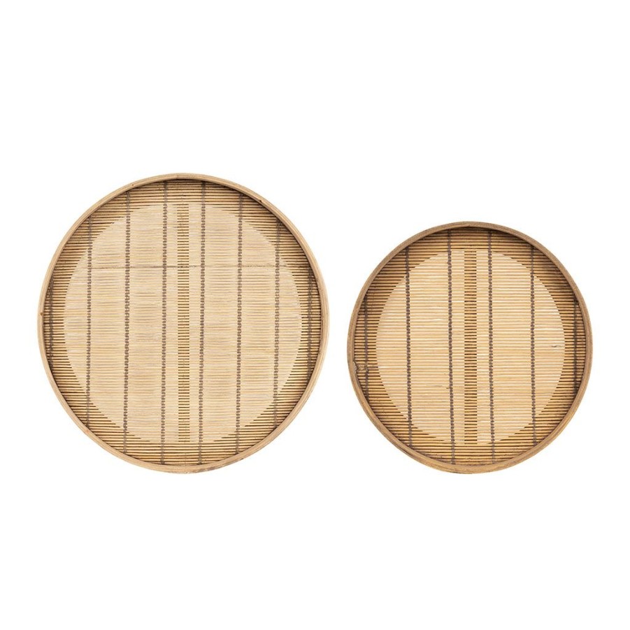 Arts De La Table Fabrique De Styles Plateaux | Plateau Rond X2 Plaka Naturel