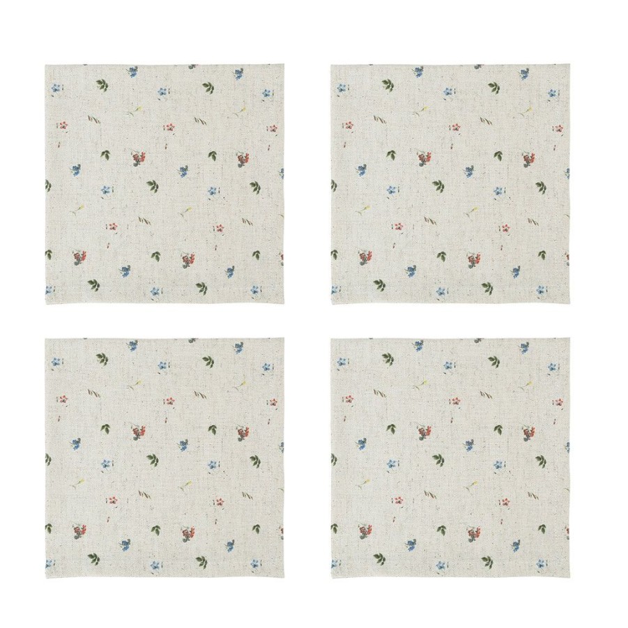 Textiles Fabrique De Styles Serviettes De Table | Serviette X4 P'Tite Fleur Naturel 40X40Cm En Coton