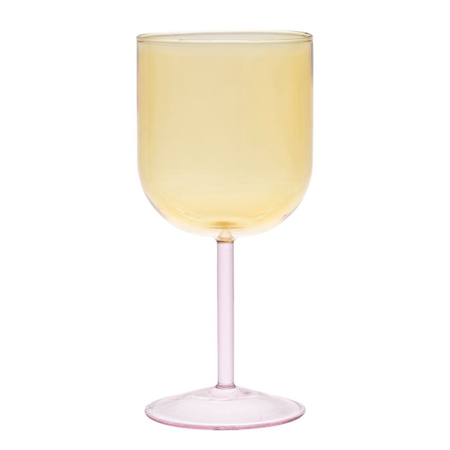 Arts De La Table Fabrique De Styles Verres A Vin | Verre A Pied En Verre Borosilicate Jaune Clair 40Cl - Funny