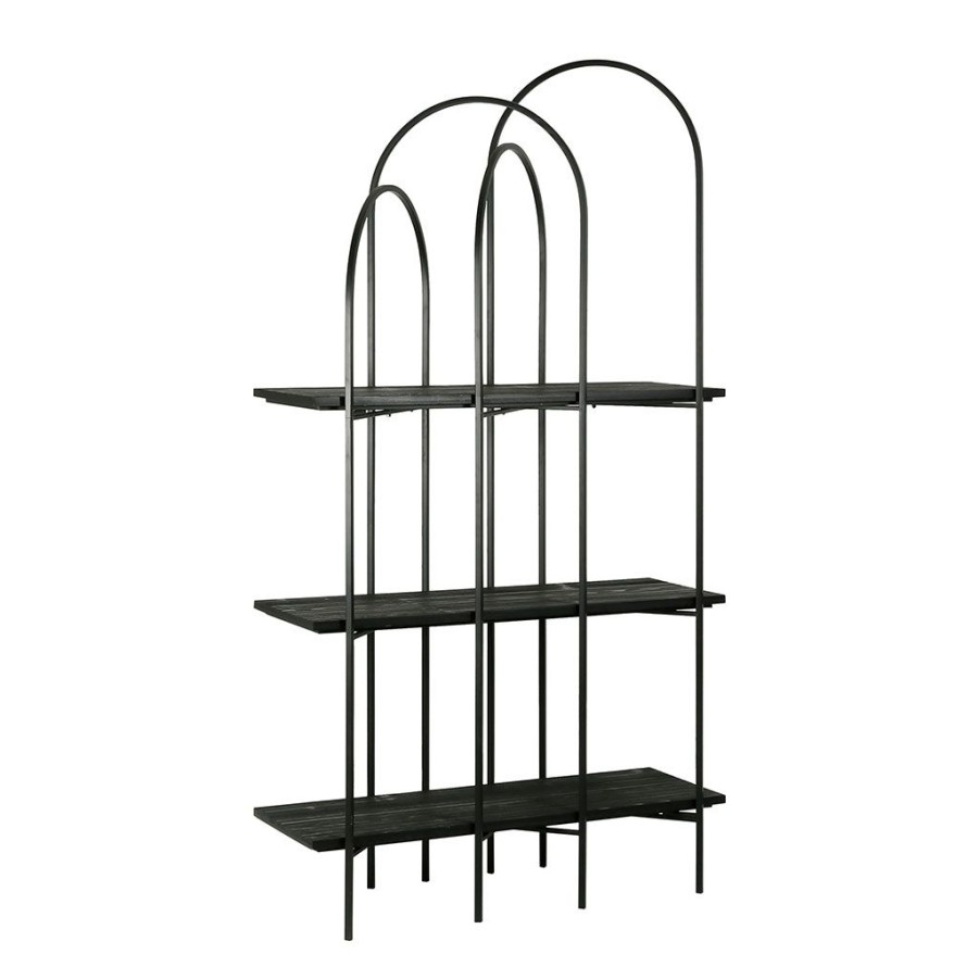 Meubles Fabrique De Styles Bibliotheques Et Etageres | Etagere 3 Niveaux En Fer Noir H200Cm - Austin