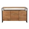 Meubles Fabrique De Styles Buffets Et Vitrines | Buffet 3 Portes En Acacia Et Pieds En Fer Noir - Brooklyn