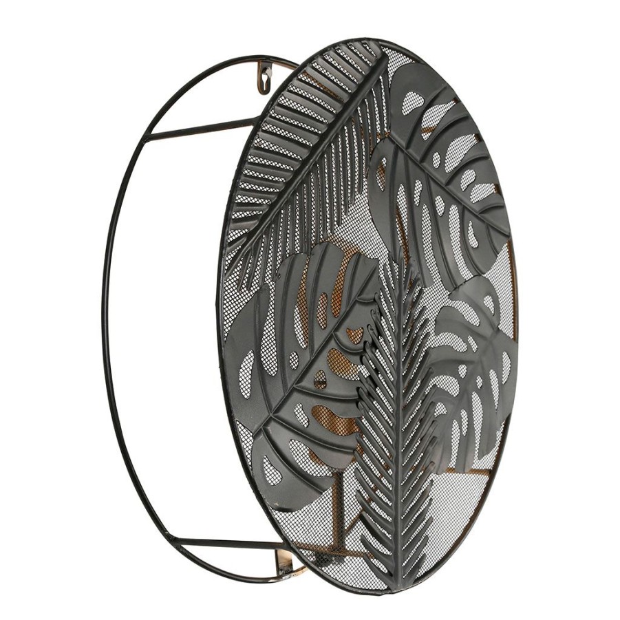 Luminaires Fabrique De Styles | Applique Ronde En Fer D40Cm Noir - Tropic'Art