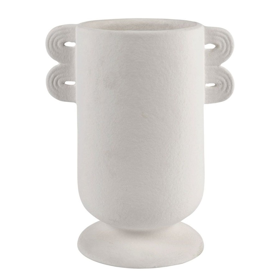 Deco Fabrique De Styles Vases Et Soliflores | Vase Blanc En Dolomite - Funny