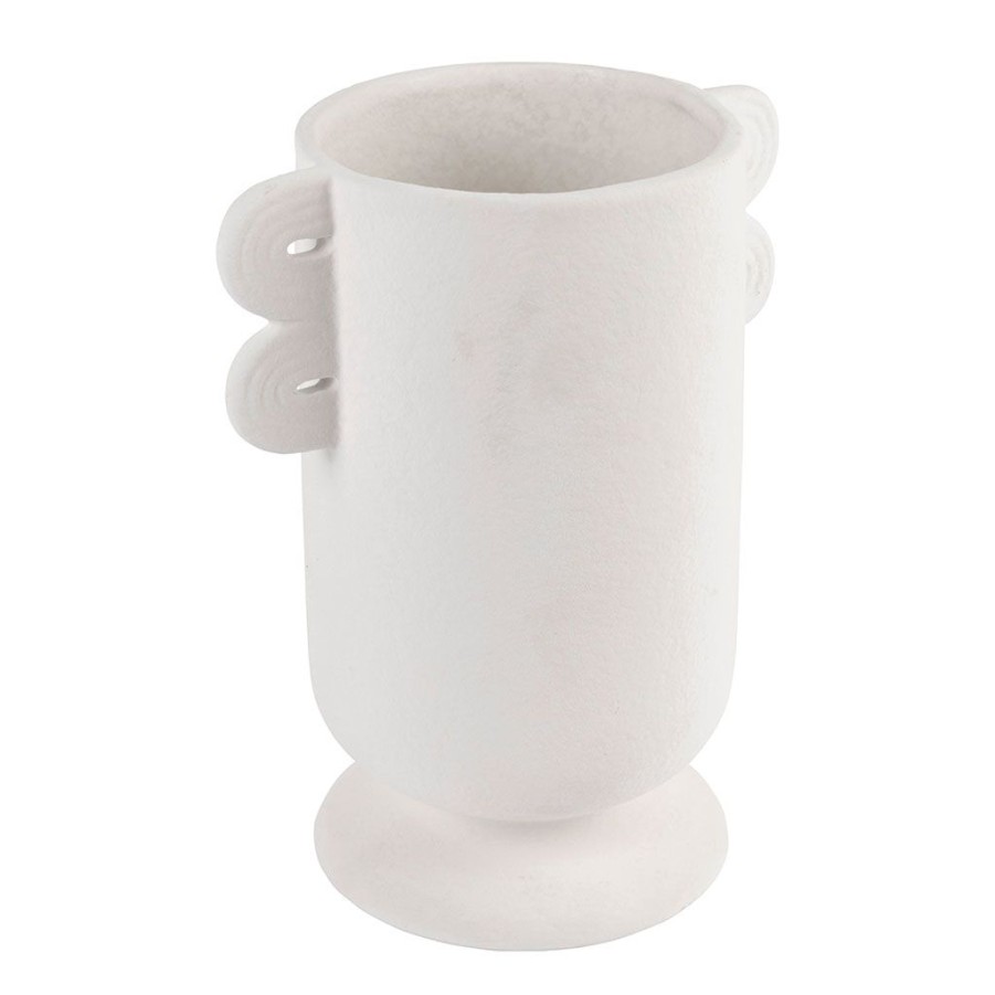 Deco Fabrique De Styles Vases Et Soliflores | Vase Blanc En Dolomite - Funny