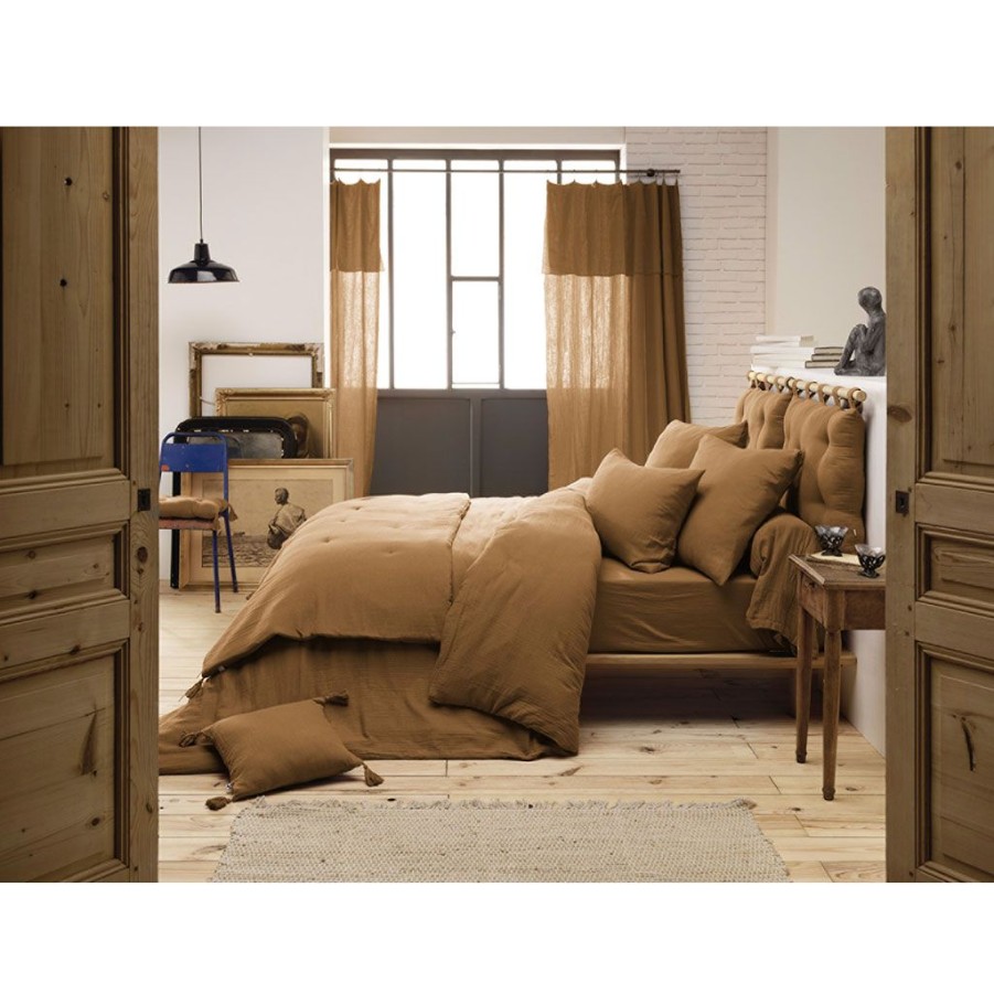 Textiles Fabrique De Styles Housses De Couette | Housse De Couette Camel En Gaze De Coton 240X220Cm - Gaia