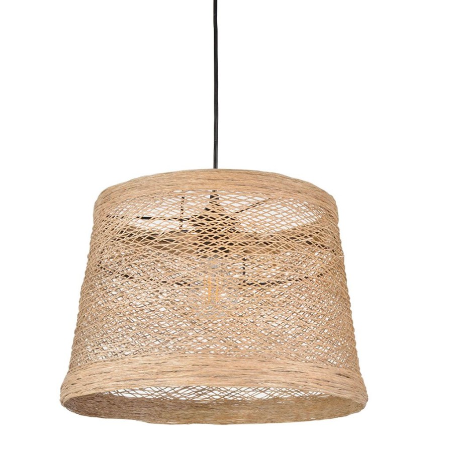 Luminaires Fabrique De Styles | Suspension Ficelle Tressee D35Cm Naturel - Tambour