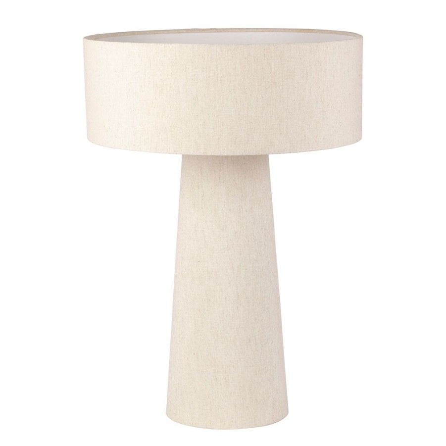 Luminaires Fabrique De Styles | Lampe En Coton Et Fer Ecru H50Cm - Haleg