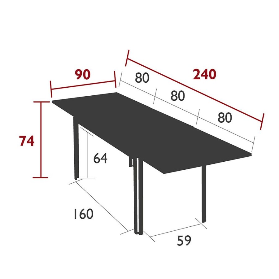 Jardin Fabrique De Styles Tables De Jardin | Table De Jardin Extensible En Aluminium Et Carbone 160/240X90Cm - Costa