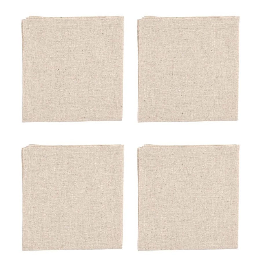 Textiles Fabrique De Styles Serviettes De Table | Serviettes X4 Naturel En Coton Et Lin - Chambray