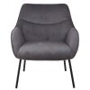 Meubles Fabrique De Styles Fauteuils | Fauteuil En Velours Cotele Gris Argent - Martin