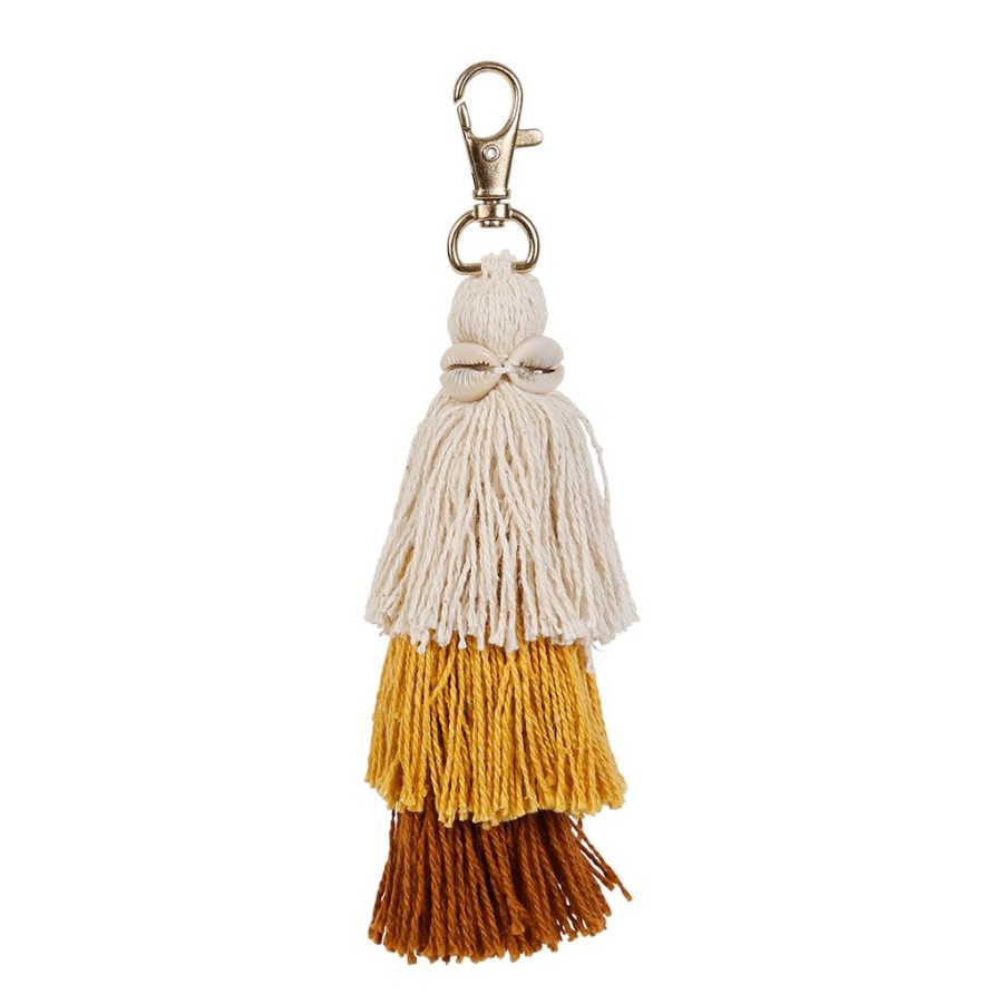 Accessoires Et Loisirs Fabrique De Styles Accessoires | Porte-Cles Courba En Coton Terracotta, Blanc Casse Et Jaune