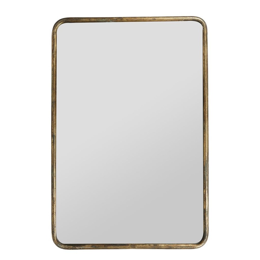 Deco Fabrique De Styles | Miroir Dore Patine En Fer - Aziru