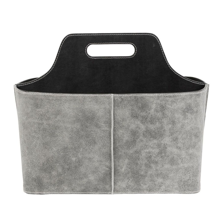 Deco Fabrique De Styles Petits Rangements | Porte-Revues Tannri Gris En Cuir, Plastique