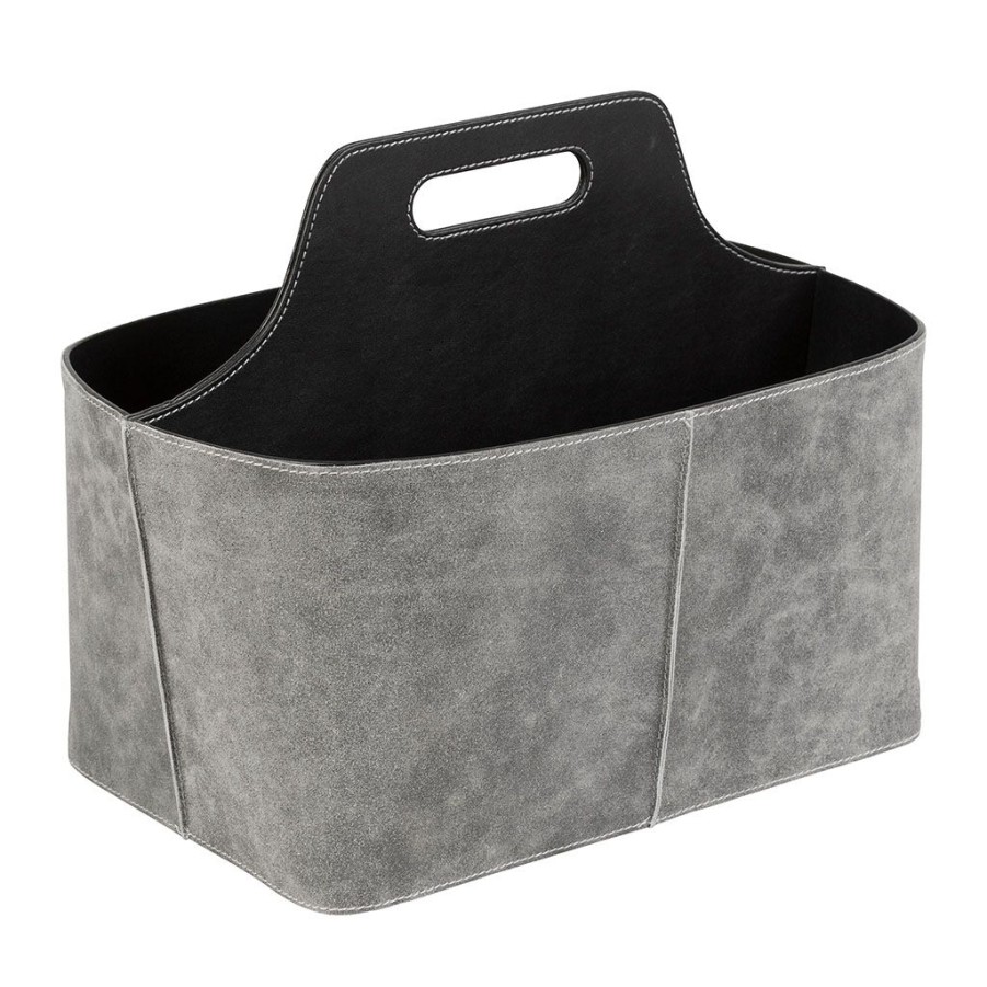 Deco Fabrique De Styles Petits Rangements | Porte-Revues Tannri Gris En Cuir, Plastique