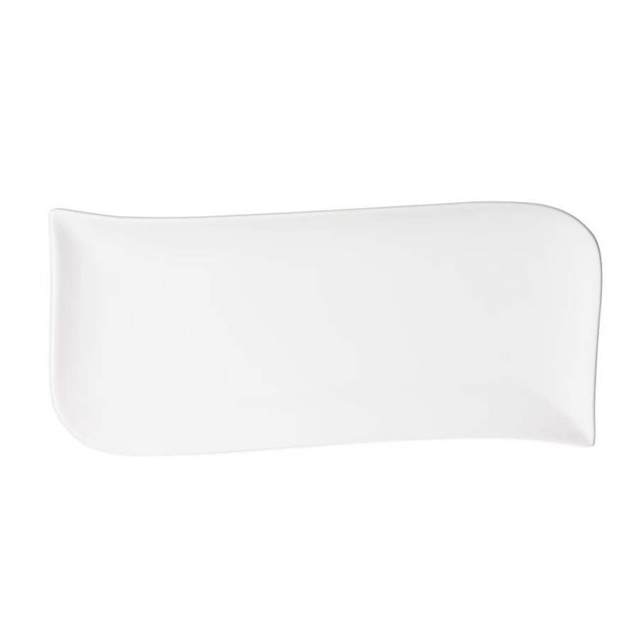 Arts De La Table Fabrique De Styles Plats Et Saladiers | Plat Rectangulaire En Porcelaine Blanc D32Cm - Melody