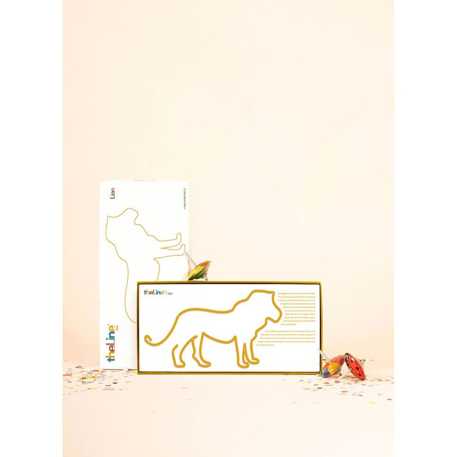 Coin Des Petits Fabrique De Styles | Deco Murale En Acier Jaune 30X15Cm - Lion