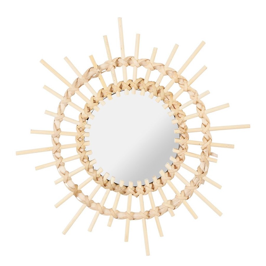 Deco Fabrique De Styles | Miroir Rotin Naturel D29.5Cm