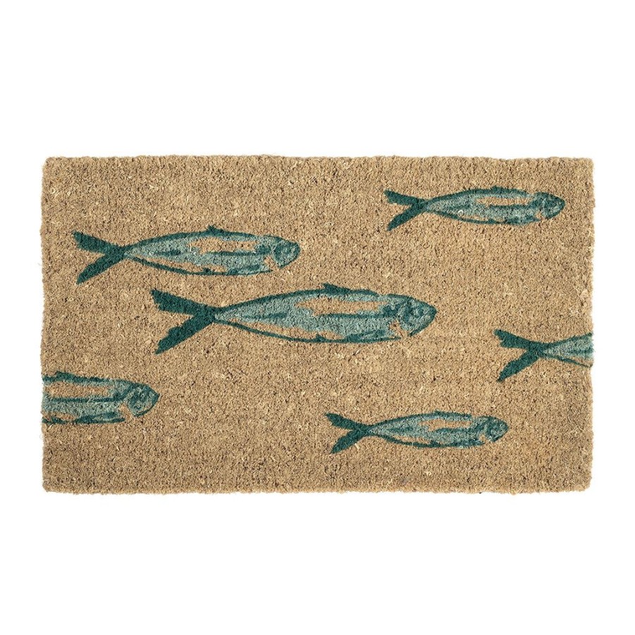 Droguerie Fabrique De Styles | Paillasson Riviere De Poisson Bleu 73X43Cm