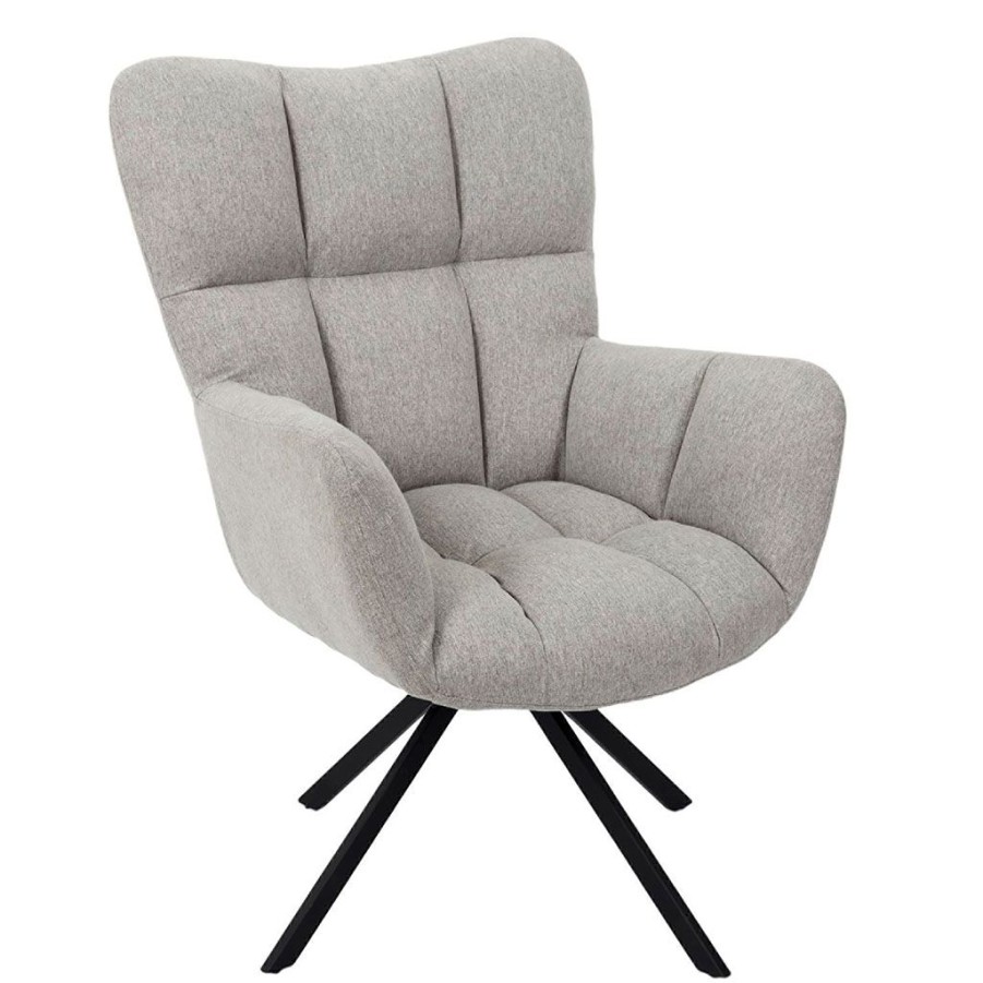 Meubles Fabrique De Styles Fauteuils | Fauteuil De Salon Pivotant En Tissus Gris - Wamy