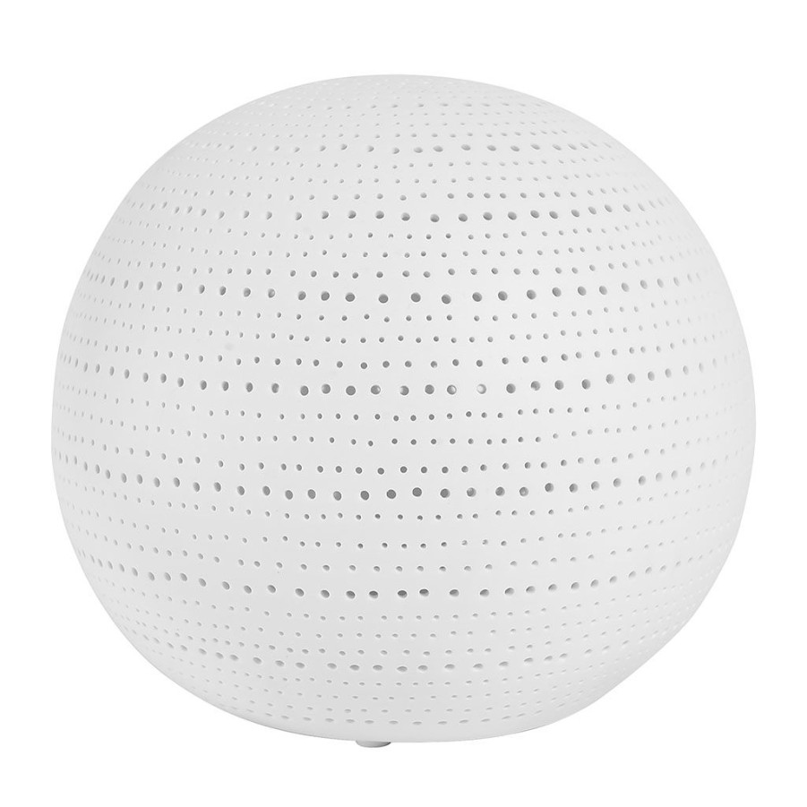 Luminaires Fabrique De Styles | Lampe Boule En Porcelaine Point Blanc