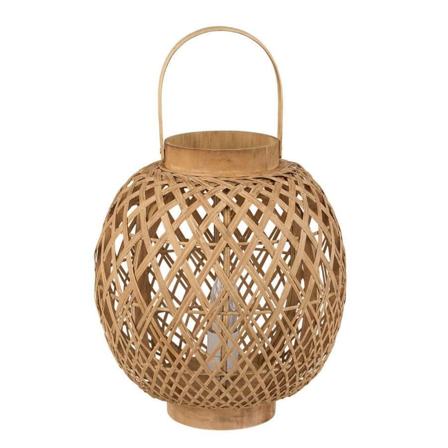 Luminaires Fabrique De Styles | Lampe Lanterne Cordey Naturel En Bambou, Fer