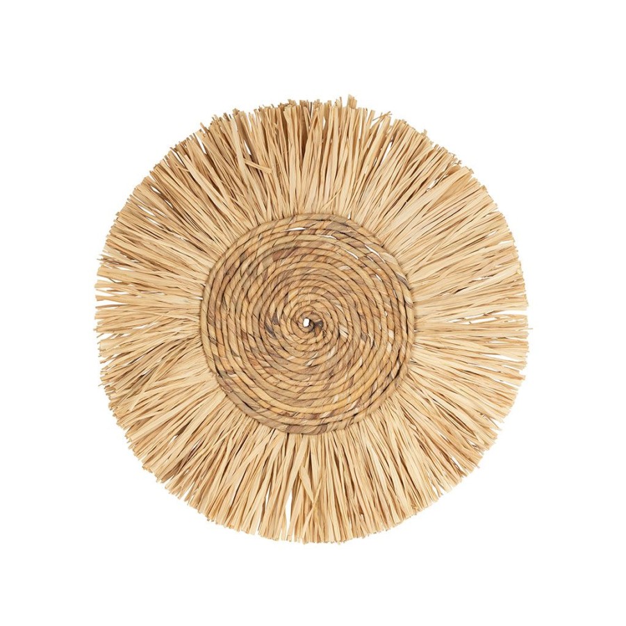 Deco Fabrique De Styles Deco A Suspendre Et Adhesive | Deco Murale Rosace Cuzco Naturel D26Cm Raphia