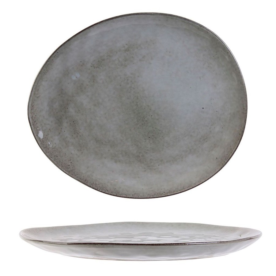 Arts De La Table Fabrique De Styles Assiettes | Assiette Galet En Gres Gris D27.5Cm - Au Gres Du Temps