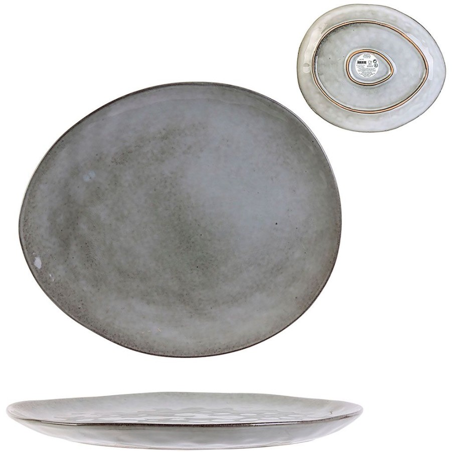 Arts De La Table Fabrique De Styles Assiettes | Assiette Galet En Gres Gris D27.5Cm - Au Gres Du Temps