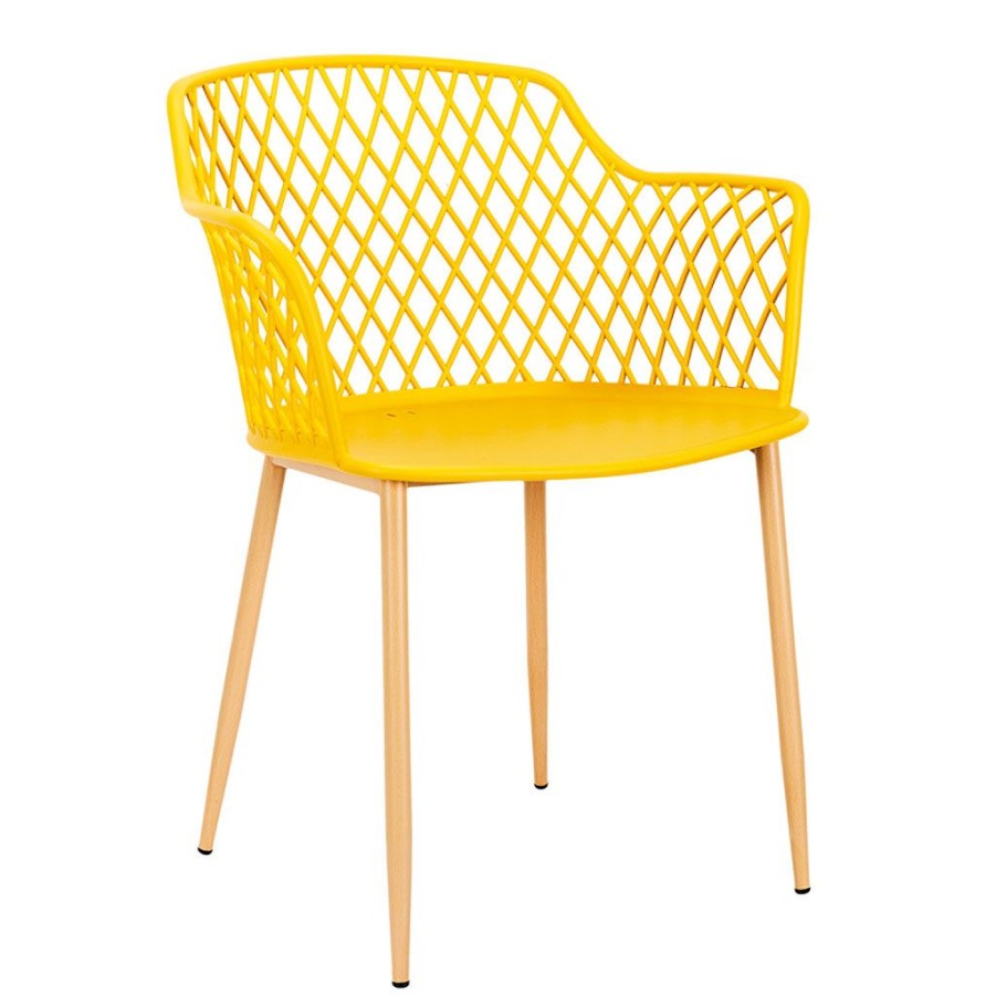 Jardin Fabrique De Styles Chaises&Fauteuils | Fauteuil De Jardin Jaune En Plastique Malaga