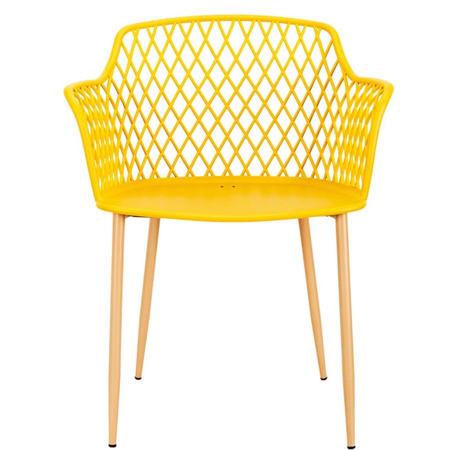 Jardin Fabrique De Styles Chaises&Fauteuils | Fauteuil De Jardin Jaune En Plastique Malaga