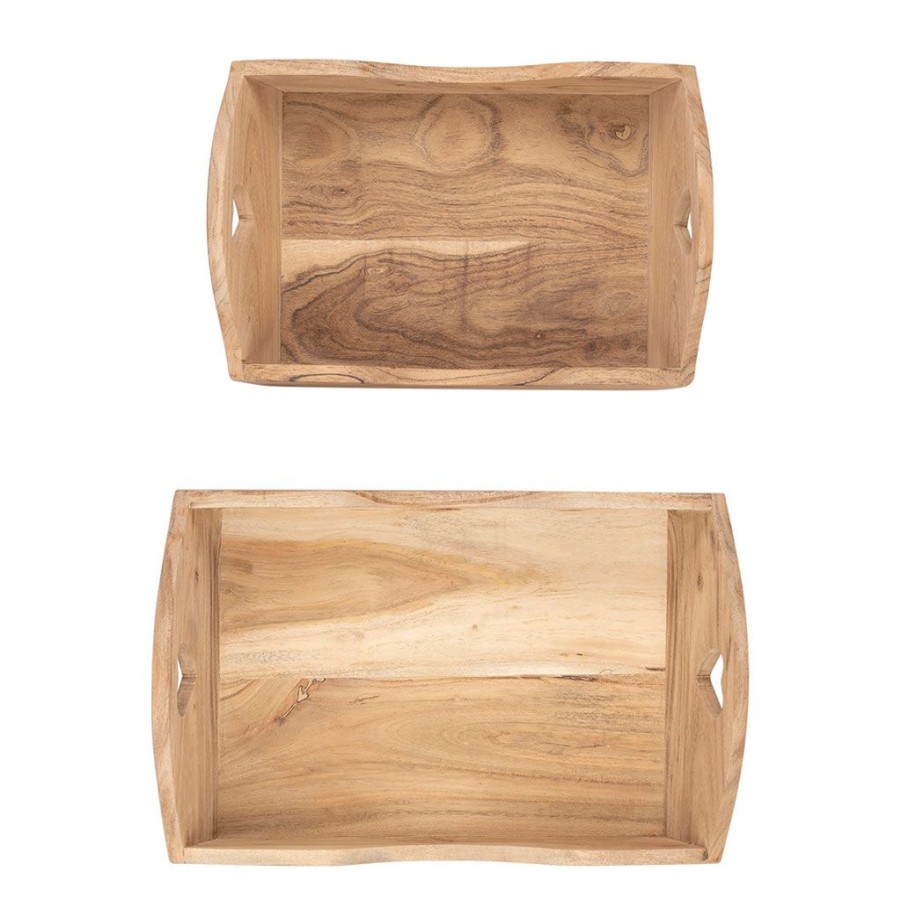 Arts De La Table Fabrique De Styles Plateaux | Lot De 2 Plateaux En Acacia - Dalbert