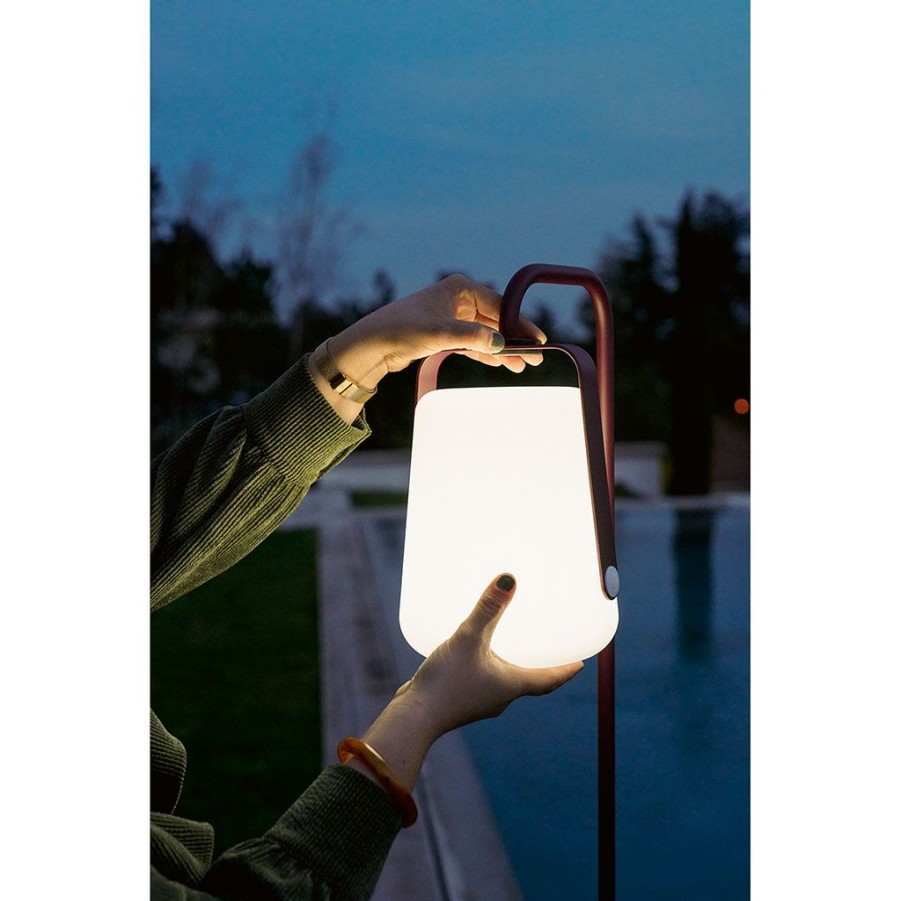 Jardin Fabrique De Styles Luminaires | Lampe Balad H38Cm Cerise Noire