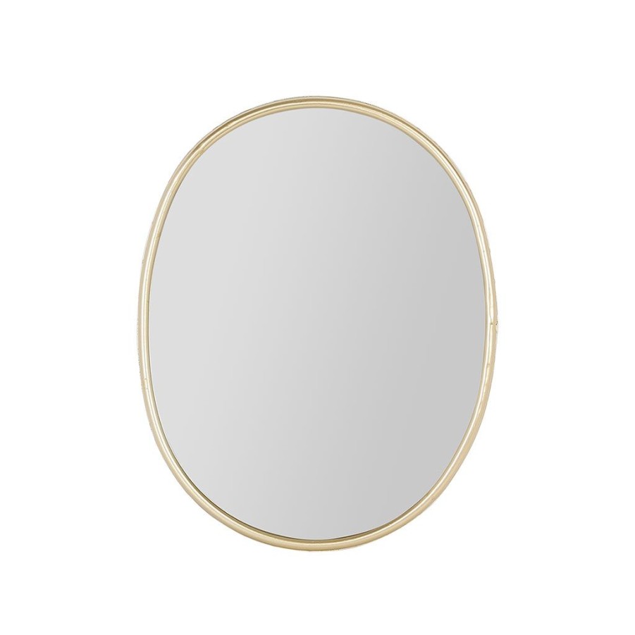 Deco Fabrique De Styles | Miroir Ovale En Fer Dore 40X35Cm - Ilena