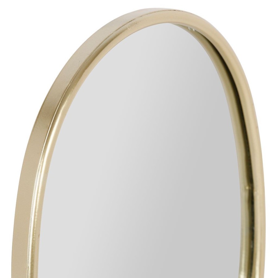 Deco Fabrique De Styles | Miroir Ovale En Fer Dore 40X35Cm - Ilena