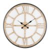 Deco Fabrique De Styles Horloges | Horloge Murale Naturel Et Fer Noir D72Cm - Atelier