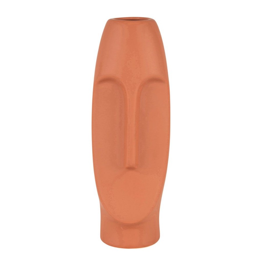 Deco Fabrique De Styles Vases Et Soliflores | Vase Face Visage Terracotta En Gres