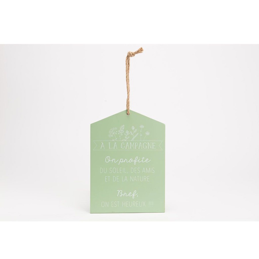 Deco Fabrique De Styles Deco A Suspendre Et Adhesive | Plaque A La Campagne Vert