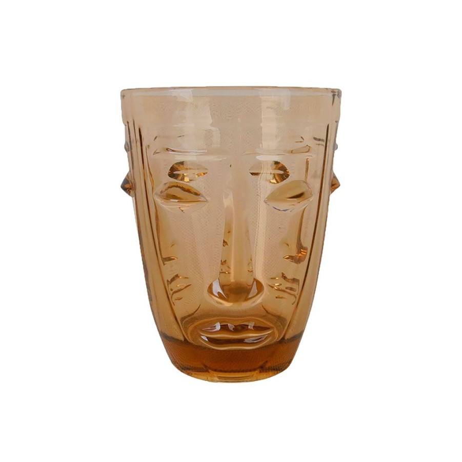 Arts De La Table Fabrique De Styles Verres A Eau Et Gobelets | Gobelet Visage Ambre