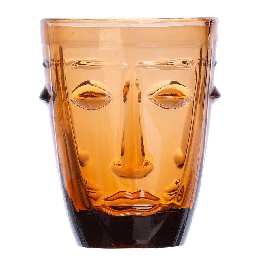 Arts De La Table Fabrique De Styles Verres A Eau Et Gobelets | Gobelet Visage Ambre