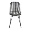 Meubles Fabrique De Styles Chaises | Chaise En Rotin Naturel Et Metal Noir - Kubu