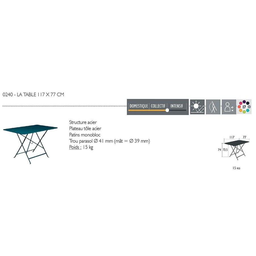 Jardin Fabrique De Styles Tables De Jardin | Table De Jardin Pliante En Acier Carbone- Bistro