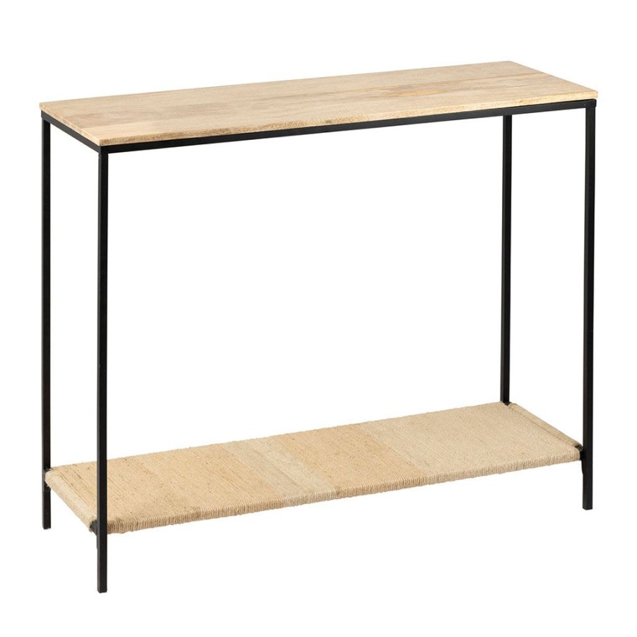 Meubles Fabrique De Styles Consoles | Console En Manguier Et Fer Noir 100X35Xh80Cm - Maderia