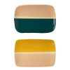 Arts De La Table Fabrique De Styles Plats Et Saladiers | Lot De 2 Plats Rectangle En Porcelaine Multicolore 28X18.5Xh2Cm - Funny