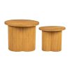 Meubles Fabrique De Styles Bouts De Canape Et Tables D'Appoint | Bout De Canape Ronds X2 Nude En Bambou Et Bois Contreplaque - Saori