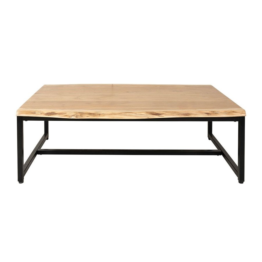 Meubles Fabrique De Styles Table Basses | Table Basse En Acacia Et Pieds En Fer Noir - Brooklyn